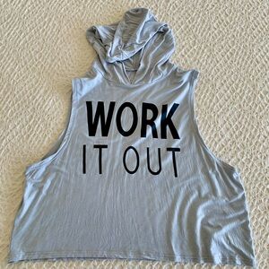 Women's Sleeveless Workout Hoodie - Light Gray